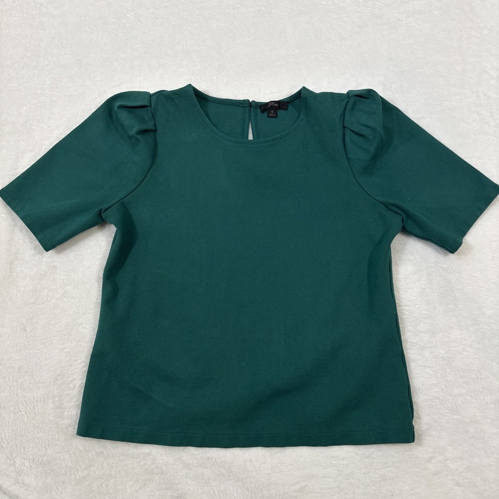 J Crew Women's‎ Size Small Green Short Sleeve Stretch Keyhole Top